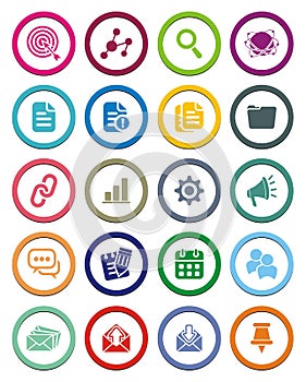 SEO circle icon sets