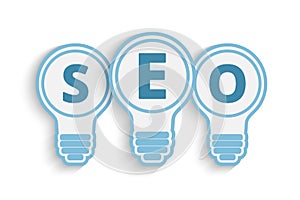 Seo concept with bulb and gears