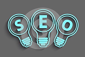 Seo concept with bulb and gears