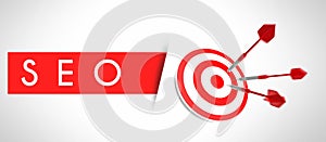 SEO concept, business target and success