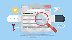 SEO concept. Idea of search engine optimization for website