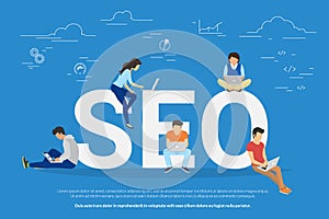 SEO concept vector illustration of people