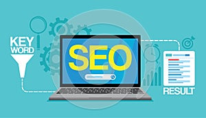 Seo content marketing strategy concept search engine