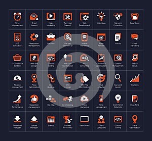 SEO and development icon set