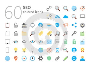 SEO easy flat colored iconset