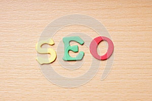 SEO in foam rubber letters