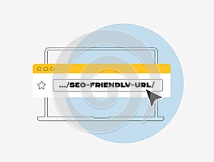 SEO-friendly URLs improve search engine rankings with clear, keyword-focused structures. Boosts website visibility photo