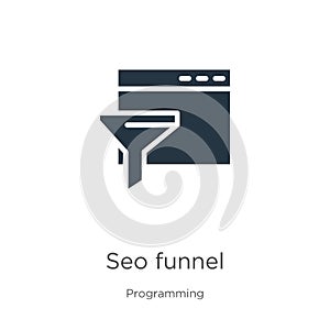 Seo funnel icon vector. Trendy flat seo funnel icon from programming collection isolated on white background. Vector illustration