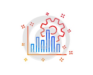 Seo graph line icon. Search engine optimization sign. Vector