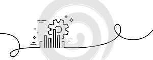 Seo graph line icon. Search engine optimization sign. Continuous line with curl. Vector