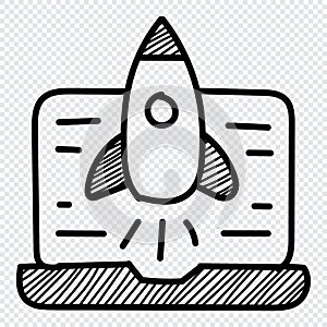 Seo Icon. Digital marketing concept. Seo doodle hand drawn icon. Digital marketing icon hand drawing sketch symbol