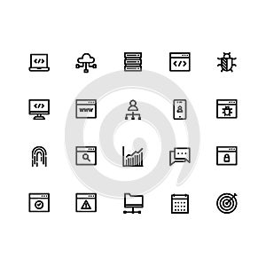 Seo Icon Sets Outline Vector