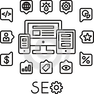 SEO illustrated icons