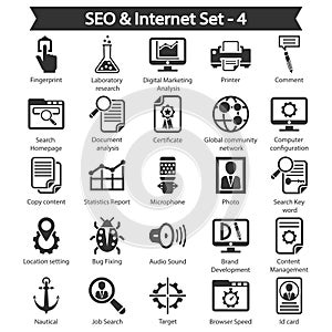 SEO & internet Icon set - Black series