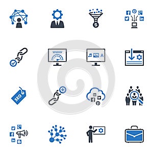 SEO & Internet Marketing Icons Set 2 - Blue Series