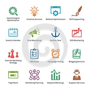 SEO & Internet Marketing Icons - Set 5 | Colored S