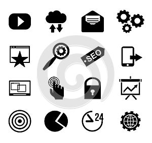 SEO and internet vector icon set Web, website