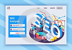 SEO Isometric Page Design