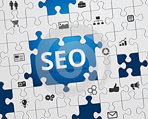 SEO Jigsaw Puzzle Icons