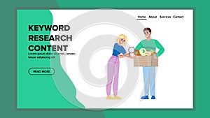 seo keyword research content vector