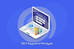 SEO keyword research. Internet marketing, data graph information technology concept.