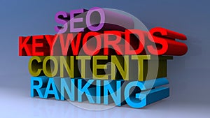 Seo keywords content ranking on blue