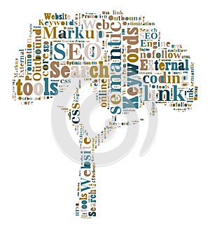 SEO Keywords Tag Cloud - vector illustration