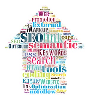 SEO Keywords Tag Cloud - vector illustration