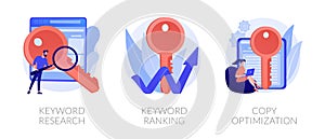 SEO Keywords vector concept metaphors.