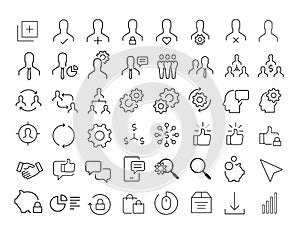 Seo line icons. Increase sales, Business strategy and Search optimization. Analytics linear icon set. Vector - Vector