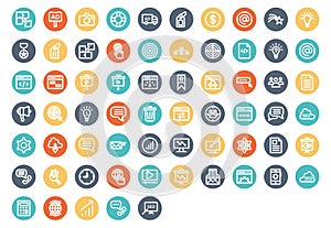 SEO and Marketing Bold Vector outline icons set included with ads, van, bulb and many of icons that can be used in seo and market