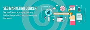 Seo marketing concept. Flat design illustration. photo