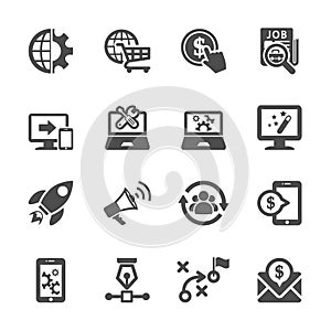 Seo and marketing icon set, vector eps10