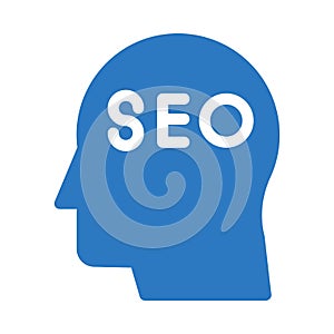 SEO mind vector glyph color  icon