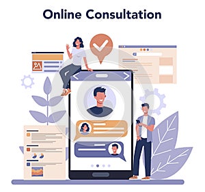 SEO online service or platform. Idea of search engine optimization