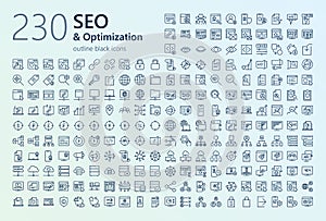 SEO & optimization outline iconset