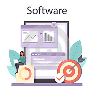 SEO optimizer online service or platform. Idea of search engine