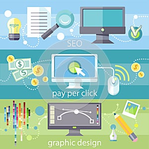 SEO, pay per click and graphic design