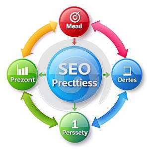 Seo Process isolated on white background photo