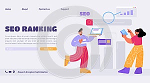 SEO ranking landing page, internet marketing tech
