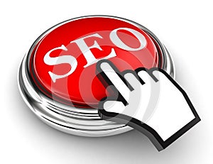 Seo red button and pointer hand