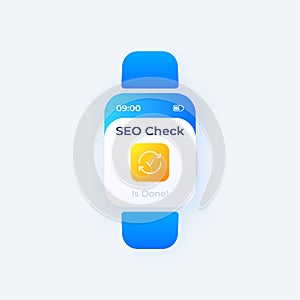 Seo report smartwatch interface vector template