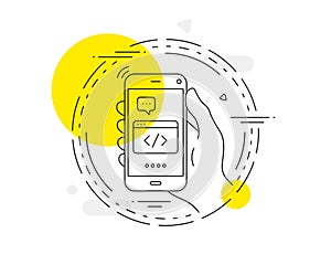 Seo script line icon. Web programming sign. Traffic management. Vector