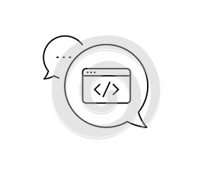 Seo script line icon. Web programming sign. Traffic management. Vector