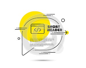 Seo script line icon. Web programming sign. Traffic management. Vector