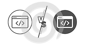 Seo script line icon. Web programming sign. Traffic management. Vector