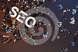 SEO - Search Engine Optimisation concept. 3D rendering image