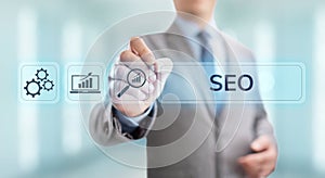SEO Search engine optimisation digital marketing business technology concept.