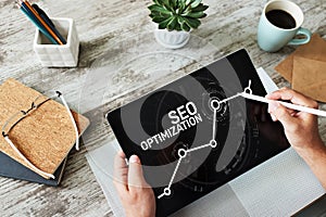 SEO Search engine optimization. Business and digital marketing concept.