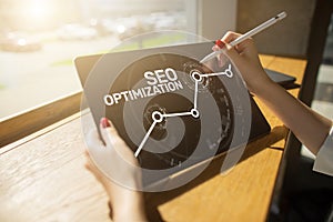 SEO Search engine optimization. Business and digital marketing concept.